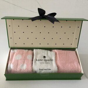 Set of 3 Kate Spade New York Cozy Low Cuts Socks Pink and White New in Gift Box